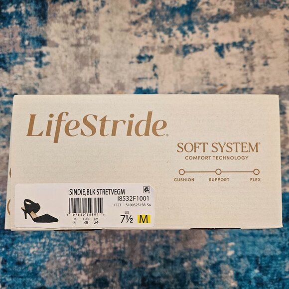 NIB Women's Life Stride Sindie High Heel Fabric Dress Pumps, Black, Size 7.5 - Picture 6 of 9